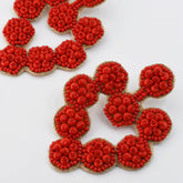 Red Heart Beaded Earrings
